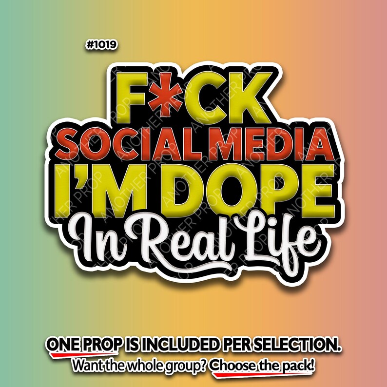 Funny Sassy Foam Board Photo Booth Props - Girls Night, Birthday 00018. F*CK SOCIAL