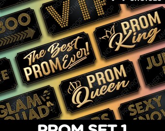 Prom Photo Booth Props – Ticket Style Foam Board Party Signs