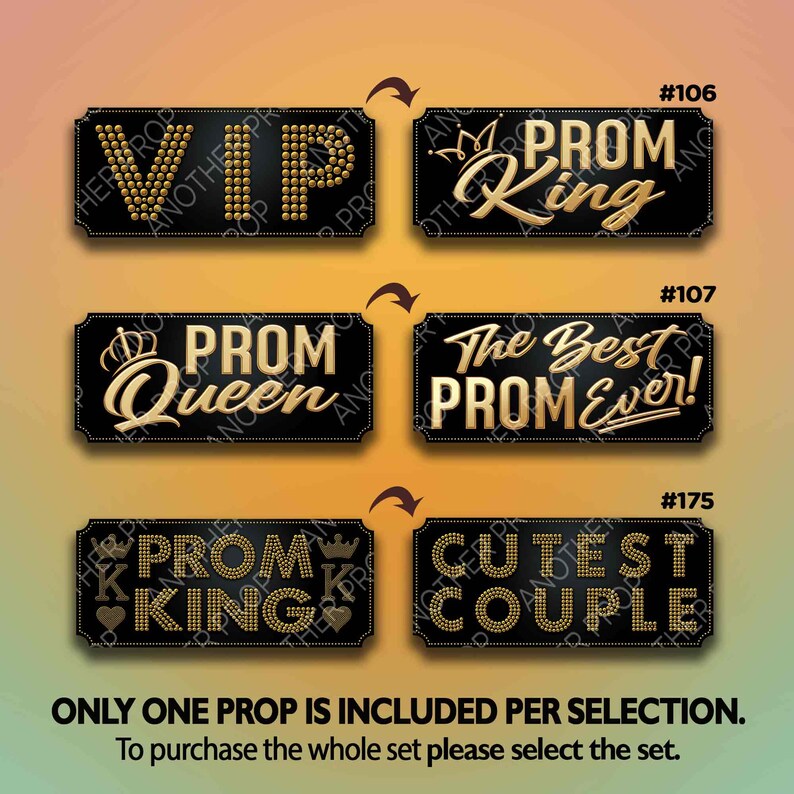 Prom Sign Kit Prom Photo Booth Props – Ticket Style Foam Board Party Signs - Etsy