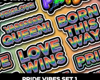Rainbow Pride Photo Booth Props: Love Wins, Born This Way