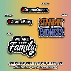 Photo Booth Props - They Not Like Us, Periodt, Catch Flights, Zaddy, Rich Auntie Little Baddie Unbothered Mood 24/7 Petty Queen/King Parties image 7