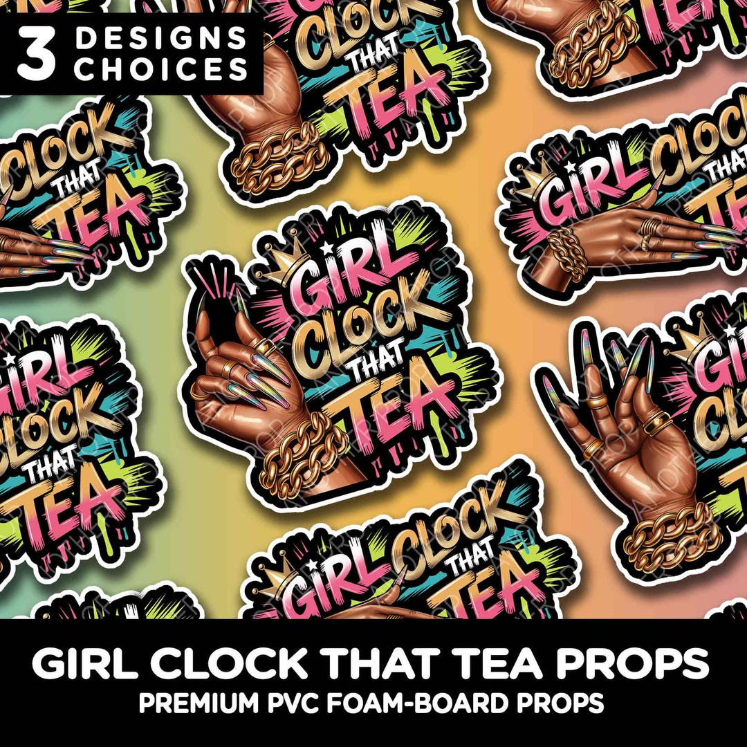 Photo Booth Props Girl Clock That Tea Graffiti Theme Party Props Set ...