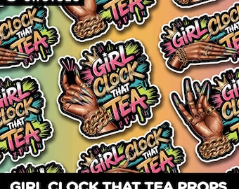 Girl Clock That Tea Photo Booth Props, Urban Graffiti Theme