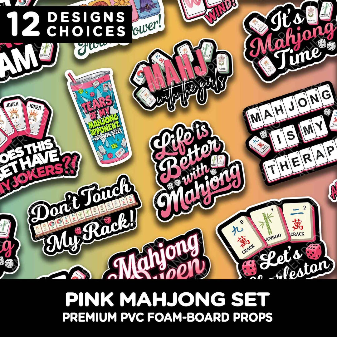 Mahjong Photo Booth Props: Party Pack on Durable PVC Foam Board - Etsy