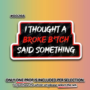 Funny Money Talks Photo Booth Props – Boss Birthday Decor 00266. Broke Bitch