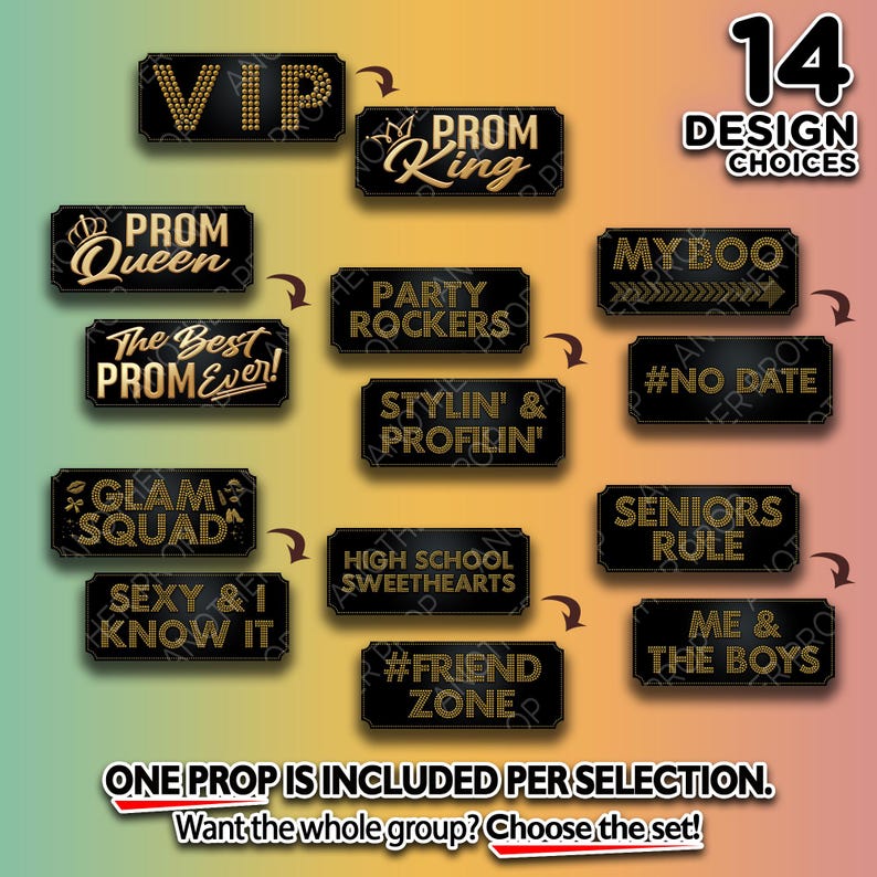 Prom Photo Booth Props – Ticket Style Foam Board Party Signs - Etsy