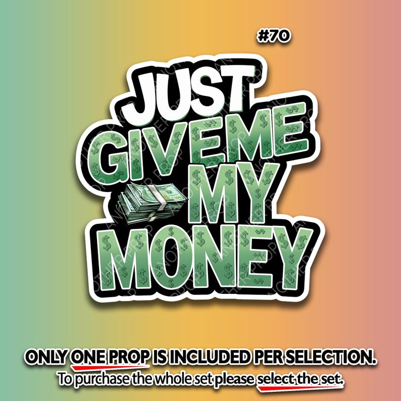 Funny Money Talks Photo Booth Props – Boss Birthday Decor 1081. MY MONEY