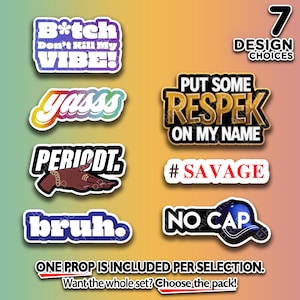 Trendy Party Photo Booth Props - Cheeky Foam Board Signs Heard That Pack 1