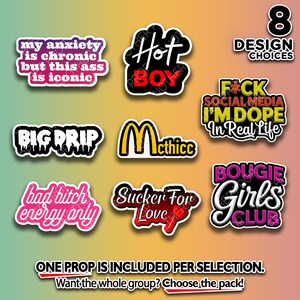 Funny Sassy Foam Board Photo Booth Props - Girls Night, Birthday Full 8pc Pack