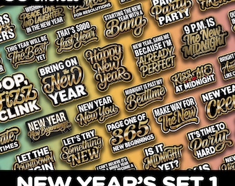 Elegant Gold & White New Year's Eve Photo Booth Props