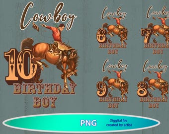 Cowboyrodeo, png rodeo png, png rodeoverjaardag, png jarige jongen, cowboy feestvarken, nummer 6 7 8 9 10, sublimatie