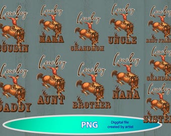 Cowboyrodeo, png rodeo png, png rodeoverjaardag, png jarige, cowboy jarige cowboy, nummer 6 7 8 9 10, sublimatie