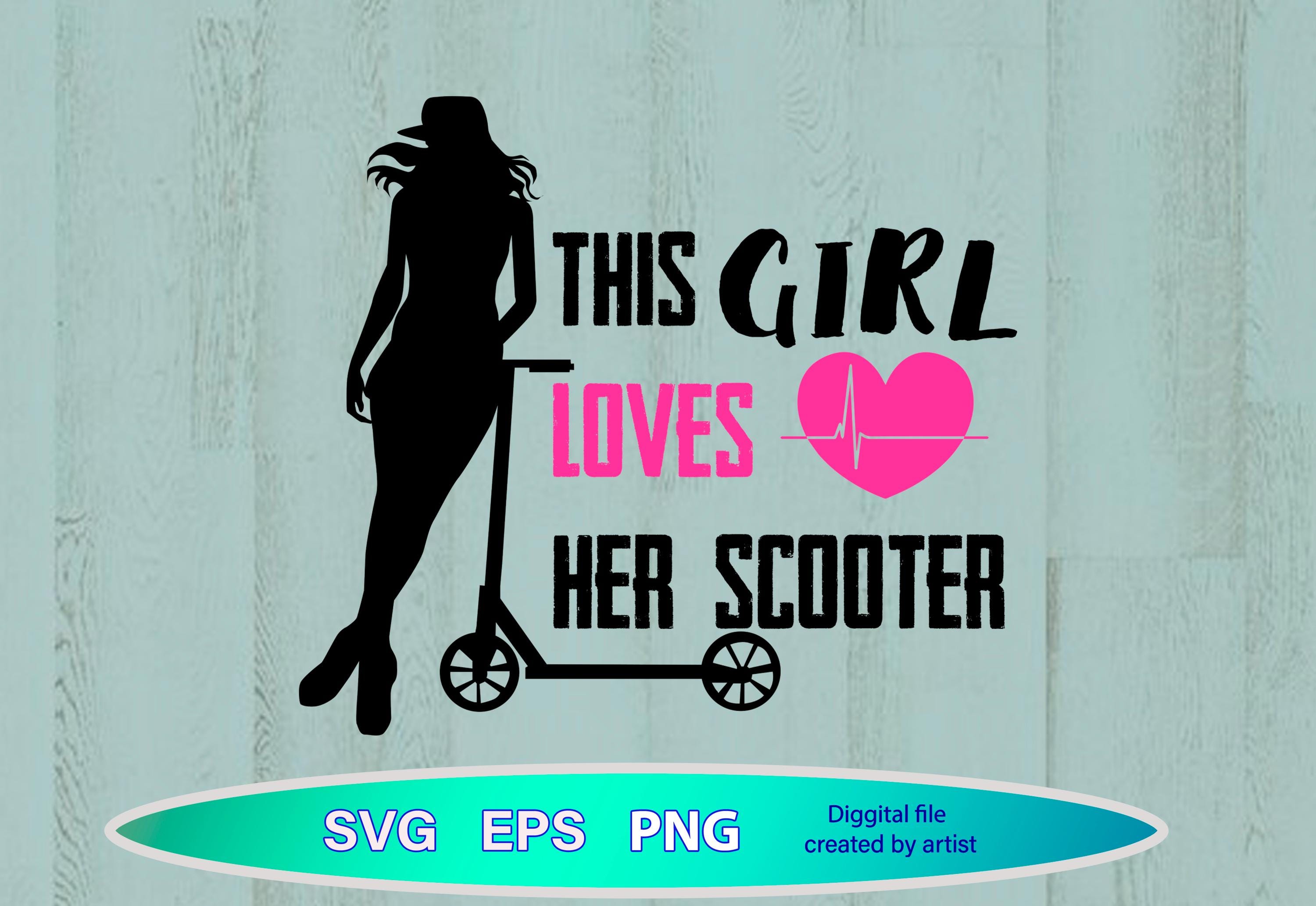 Svg de cascadeur scooter qui dégouline, scooters svg, svg silhouette scooters, amour svg, fichier cricut, cette fille aime son scooter