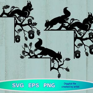 Squirrel Door Corners svg, Door Corner svg,  home decoration svg, Squirrel  door corner, door corner laser cut, cricut file