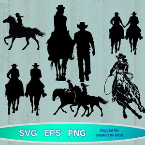 Cowboy Western Bundle SVG, Cowgirl Bundle Design svg, wildes Westen Bundle, Cowboy Zitate, Rodeo, es lebe Cowgirls svg, Cowboy und Gowgirl