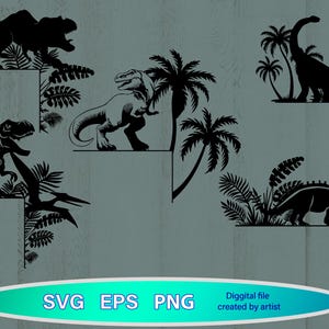 Dinosaur Door Corners svg, Door Corner svg,  home decoration svg, T-rex svg,  T-rex door corner, door corner laser cut, cricut file