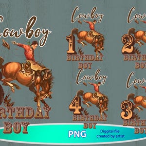 Cowboy rodeo, png rodeo png, png rodeo birthday, png birthday boy, cowboy birthday boy, number 1 2 3 4 5, sublimation