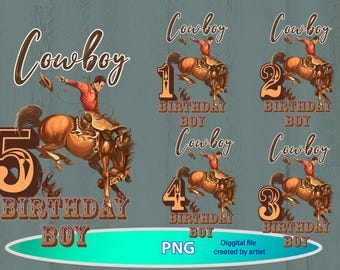 Cowboyrodeo, png rodeo png, png rodeoverjaardag, png jarige jongen, cowboy feestvarken, nummer 1 2 3 4 5, sublimatie