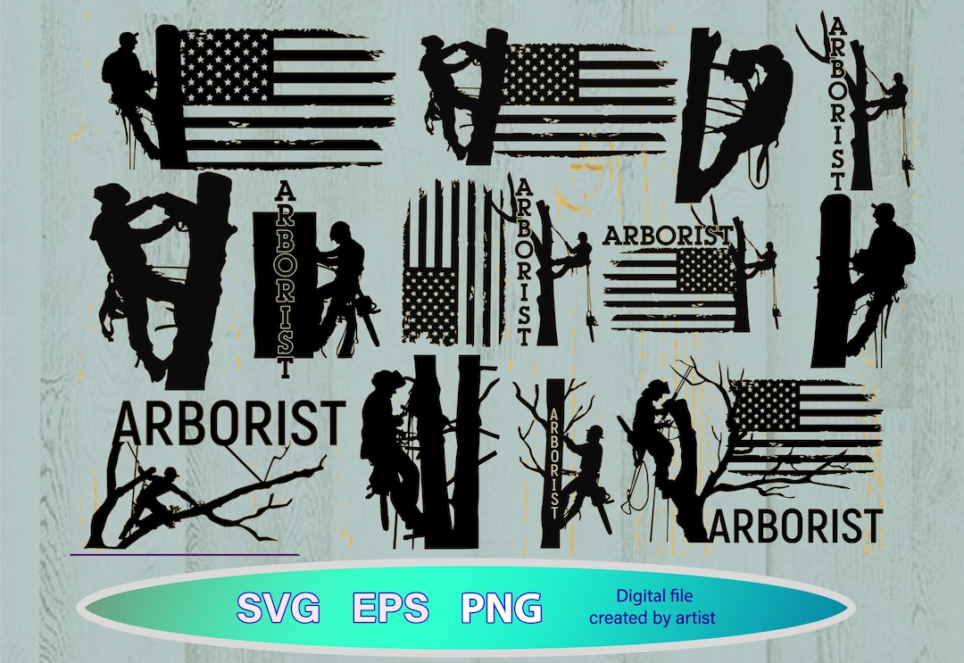 Tree Service Machine Svg Tree Arborist Svg Tree Services Svg, Tree Cutter Climbing, Cricut File ...