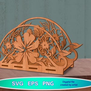 Serviettenhalter Laser Cut svg, Servietten svg, Design svg, Laserschnittdatei