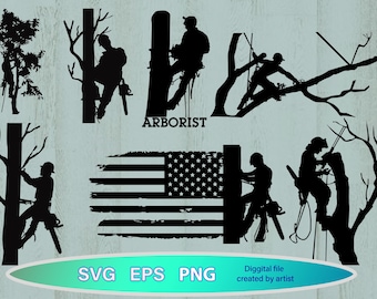 Tree Service Machine Svg Tree Arborist Svg Tree Services Svg, Tree Cutter Climbing, Cricut File ...