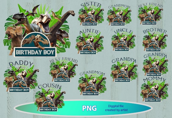 birthday png, dino png, birthday dinosaur png, birthday boy png, number birthday png, family  png, birthday dino png, sublimation