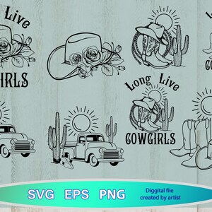 Cowboy Western Bundle svg, Cowgirl Bundle Design svg png Sublimation, wilder Westen Bundle svg, Cowboy Zitate, Rodeo svg, es lebe Cowgirls svg