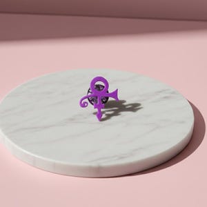 Purple Prince Symbol Pin 3D Artist Icon Brooch Tribute Edition for Fans Purple Rain Inspired Accessory .Minimalist Music Legend Jewelry. imagen 2