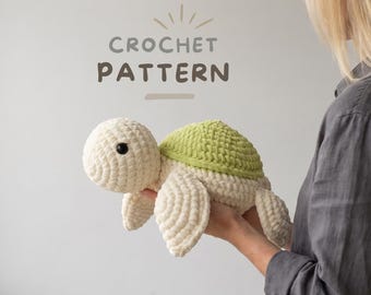 Amigurumi Sea Turtle Crochet Pattern, Beginner Plushie PDF (English, Spanish, French, German)