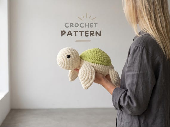 Amigurumi Sea Turtle Crochet Pattern, Beginner Plushie PDF (English, Spanish, French, German)
