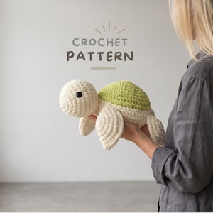 Patrón de amigurumi de tortuga marina a crochet, patrón de tortuga en PDF, regalo de crochet para hacer tú mismo, amigurumi a crochet para principiantes, patrón de regalo fácil