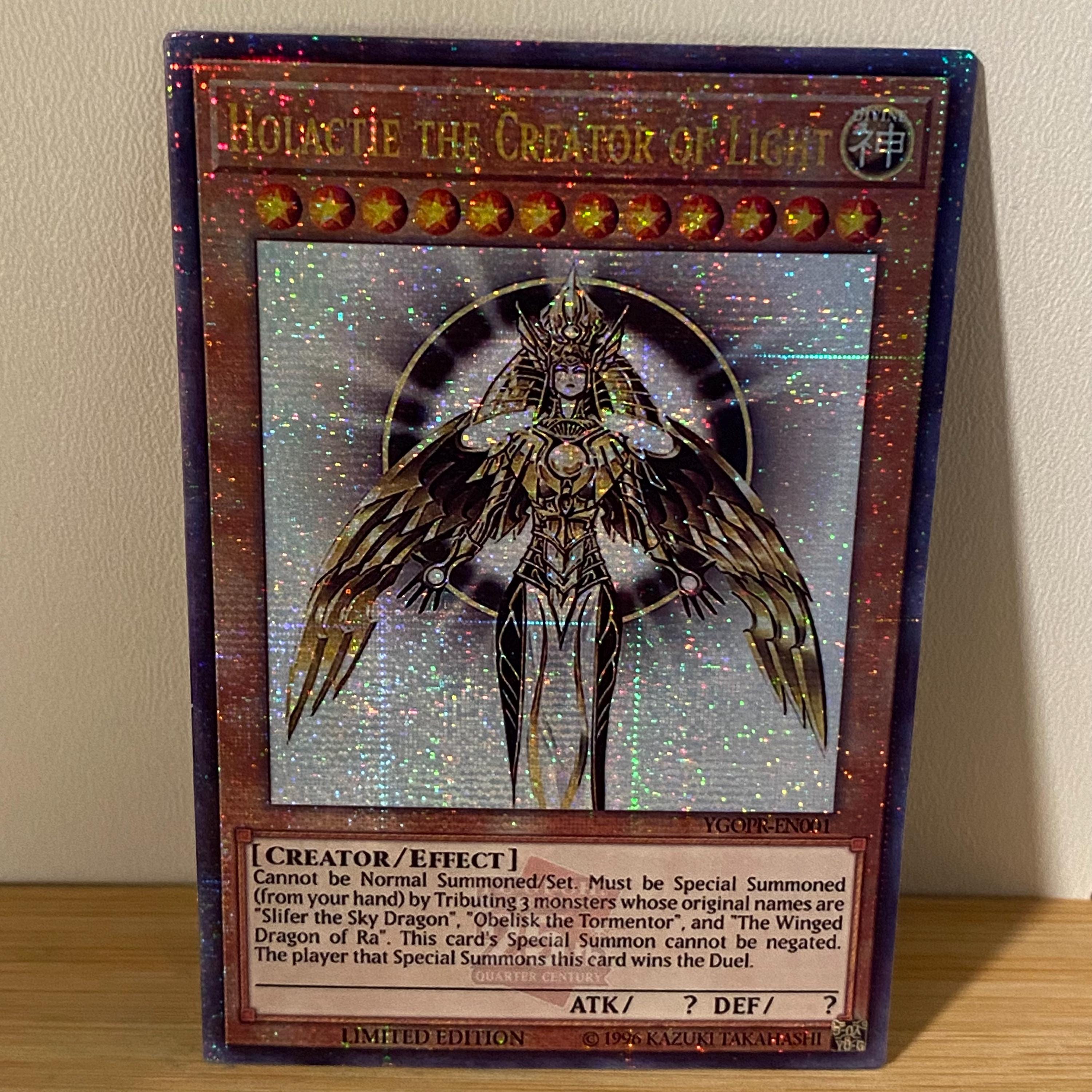 yugioh card creator of light custom metal card Yugioh The Creator God of Light, Horakhty Golden English  New : Amazon.ae: Toys main image 0