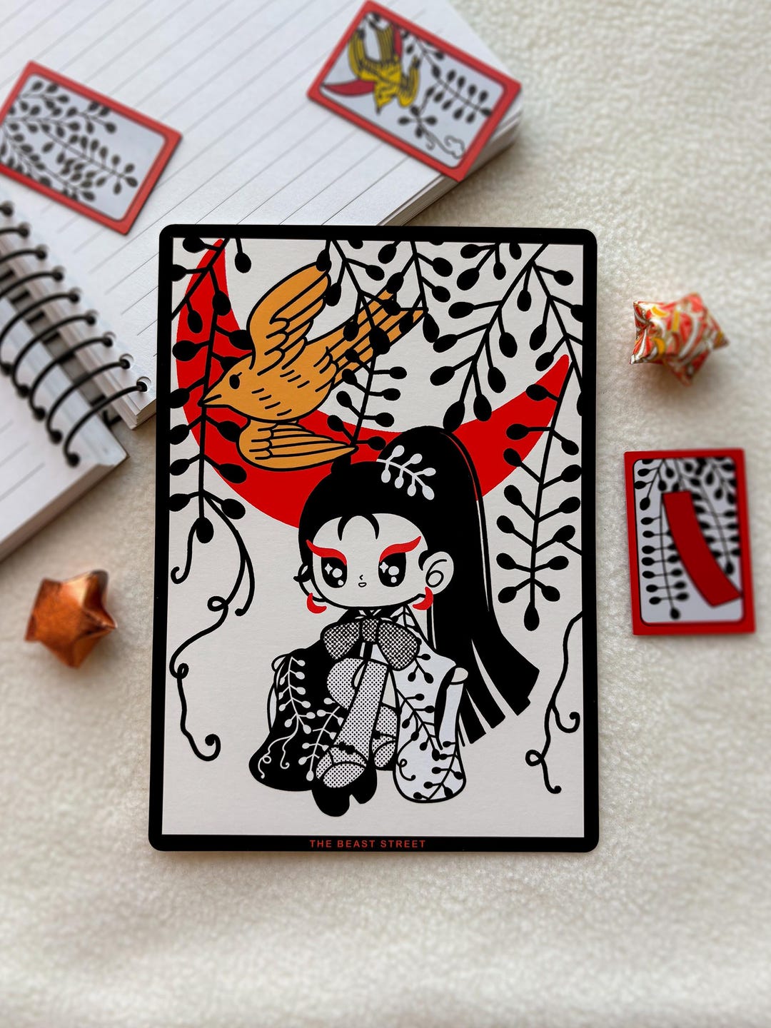 April Hanafuda Mini Print - Etsy