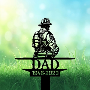Personalized Firefighter Memorial Garden Stakes, Fire Chief Grave Marker, Firefighter Memorial Gifts Firefighter Loss Fireman Cemetery Stake