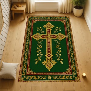 Orthodox Christian Prayer Mat, Christian Gifts, Catholic Rug, Christian Prayer Mat, Custom Christian Mat, Religious Rug, Jesus Cross Sign
