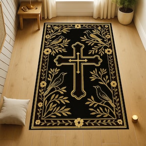 Orthodox Christian Prayer Mat, Custom Christian Mat, Christian Gifts, Catholic Rug, Christian Prayer Mat,Religious Rug, Jesus Cross Sign