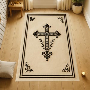 Orthodox Christian Prayer Mat, Orthodox Christian Gift, Father&#39; day Gift, Gift for Dad, Custom Orthodox Mat, Dijital Printed Rug