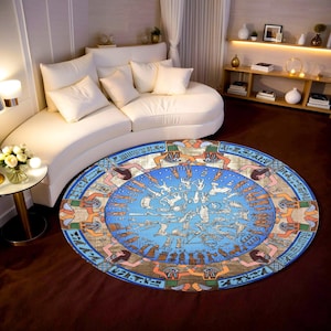 Dendera tapete do zodíaco antigo egito arte astrologia tapete gráfico estrela mapa do zodíaco tapete denderah zodíaco tapete redondo