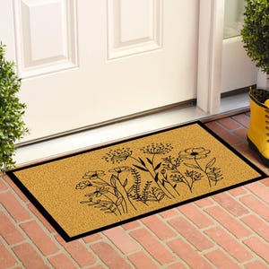 Watercolor Wildflowers Coir Doormat Door Mat Entry Mat Housewarming Gift Newlywed Gift Wedding Gift New Hom,Welcome Mat,Outdoor Door Mat