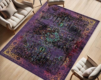 Vintage rug, Floral rug, Turkish rug, Handmade rug, Wool rug, Bohemian area rug, Rustic decor 3.9 x 6.9 ft Bedroom rug, Kitchen rug