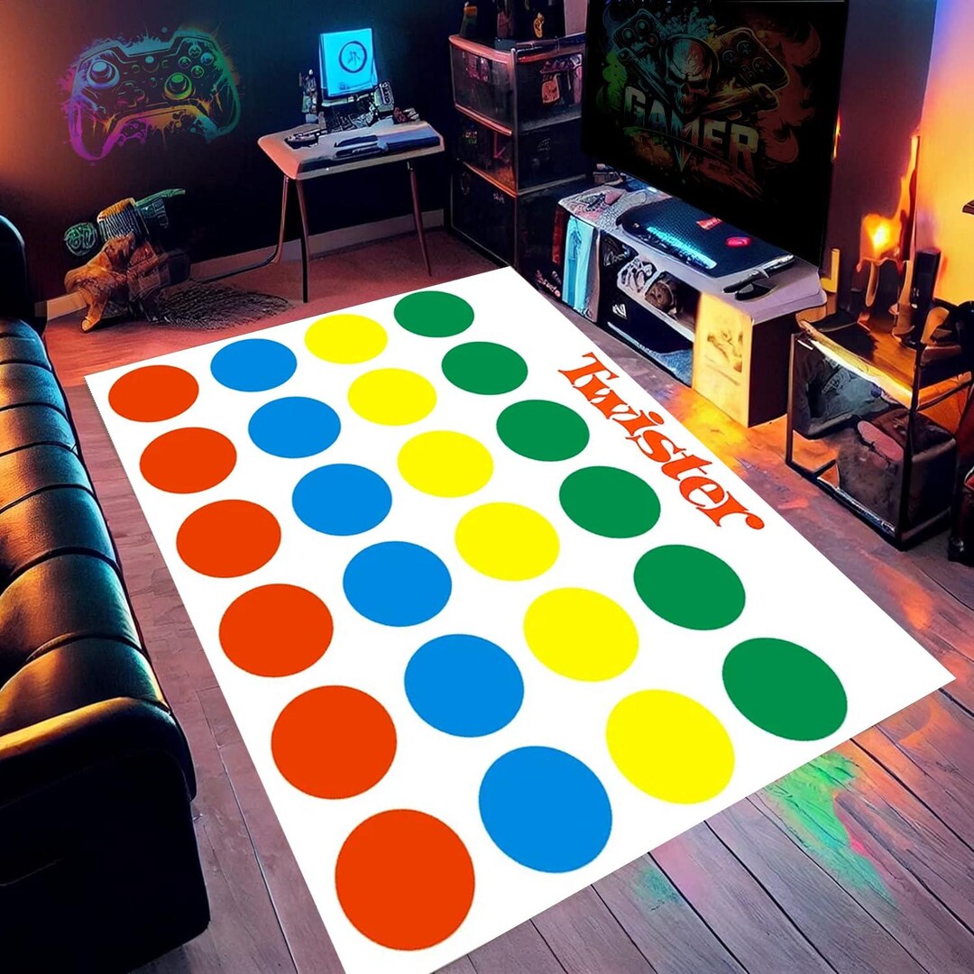 Twister Themed Rug, Rug of Twister Classic, Play Mat Rug, Rug for Fun ...