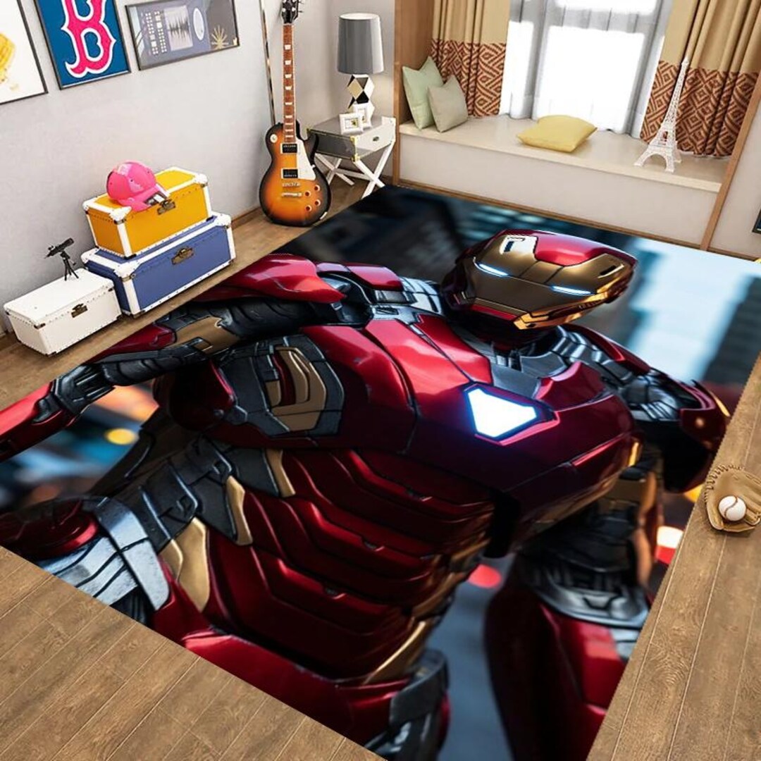 Icoon Man Rug Iron Man Rug, Iron Man, Iron Man Gift, Child Rug, Kids Room Rug, Gift ...
