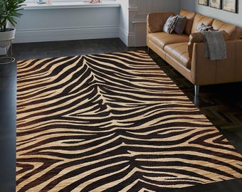 Zebra Rug, Zebra Pattern Rug, Abstract Rug, Modern Rugs, Luxury Rug, Gift For Him, Gift For The Home, Door Mat, Salon Decor Rug, Home Decor