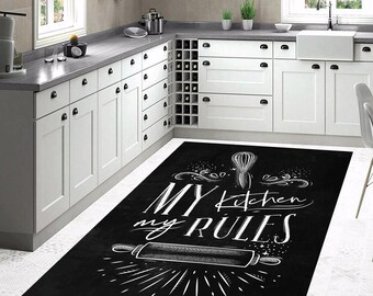 Kitchen Carpets, Non-Slip Kitchen Mat, Washable Non-Slip Kitchen Rug, Vibrant Colors Kitchen Rug, Home Decor Carpet, Home Gift, Kitchen Rug