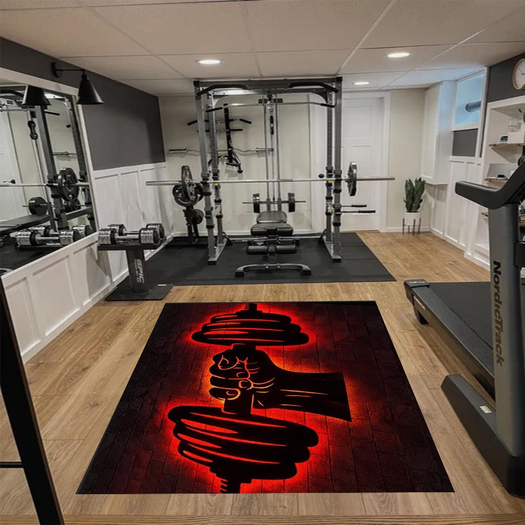 Exercise Area Rugs Gym Decor,fitness Rug,gym Rug, Gym Room Decor, Bodybuilding Rug, Sports ...