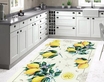 Lemon Pattern Rug, Lemon Rug,Kitchen Rug, Fruit Rug, Popular Rug, Yellow Rug, Aesthetic Rug, Modern Rug, Home Decor,Area Rug,Living Room Rug