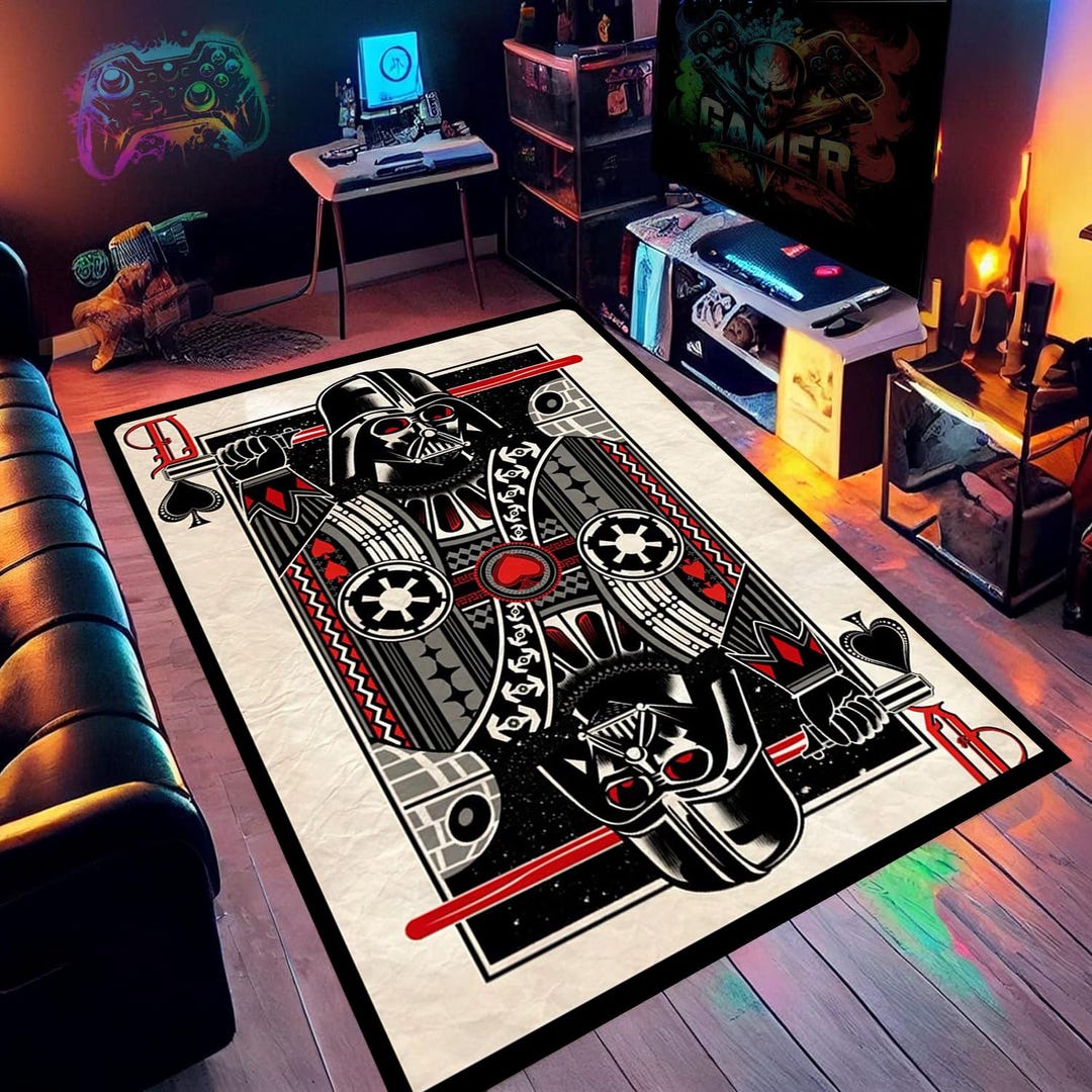 Starwars Rug, Darth Vader Rug, Star Wars Decor, Playing Card Carpet ...