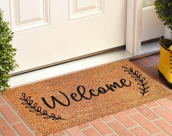Welcome to Our Home Doormat, Personalized Welcome Mat, Warm Entryway Rug, Housewarming Gift, Outdoor Door Mat, Gift for Her, Castle Mat