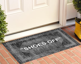 Welcome DoorMat,shoes off written mat, welcome Mat, sneakerhead mat,Door mat,outdoor mat,door entrance mat,durable mat,Area Mat