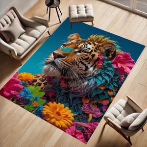 3D Drawing Lion, Tiger Themed Rug, Animal Themed Rug, Realistic Lion Rug, Boys Room, Home Decor Rug, Gift For Him Her, Personalized Gift